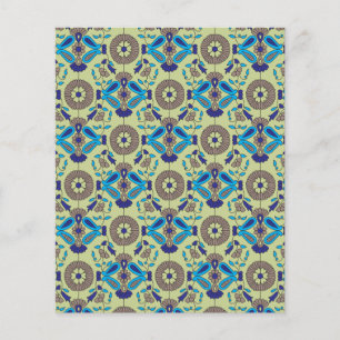 symmetrisches Textildesign mit blau und oder Flyer