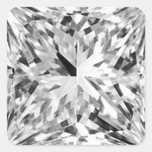 Symmetrisches vielseitiges geometrisches Diamant-F Quadratischer Aufkleber