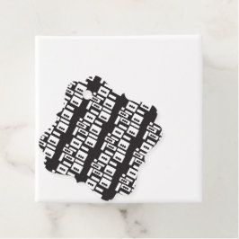 Symmetrisches, weißes geometrisches Design mit kna Geschenkanhänger