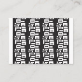 Symmetrisches, weißes geometrisches Design mit kna Platzkarte (Rückseite)