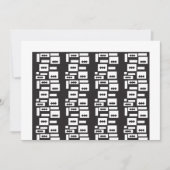 Symmetrisches, weißes geometrisches Design mit kna Save The Date (Vorderseite)