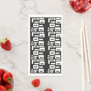 Symmetrisches, weißes geometrisches Design mit kna Serviette