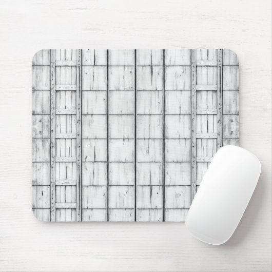 Symmetrisches, weißes Holzmuster Mousepad (Mit Mouse)