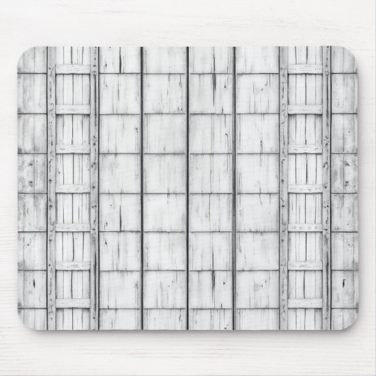 Symmetrisches, weißes Holzmuster Mousepad (Vorne)