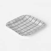 Symmetrisches, weißes Holzmuster Pappteller (Gewinkelt)