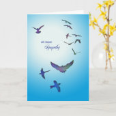 Sympathekarte, fliegende Vögel Karte (Gelbe Blume)