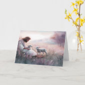 Sympathekarte Herr Jesus und Lämmer Karte (Gelbe Blume)