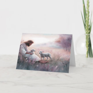 Sympathekarte Herr Jesus und Lämmer Karte