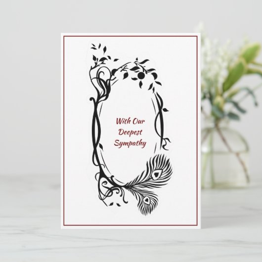 Sympathekarte Tief Schwarzer Blütenschwarzer Roter (Stehend Vorderseite)