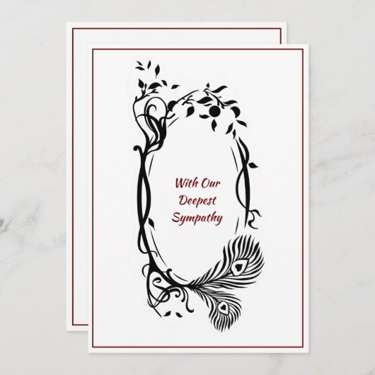 Sympathekarte Tief Schwarzer Blütenschwarzer Roter (Vorne/Hinten)