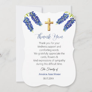 Sympathie Bluebonnets Trauerkreuz Danke Einladung