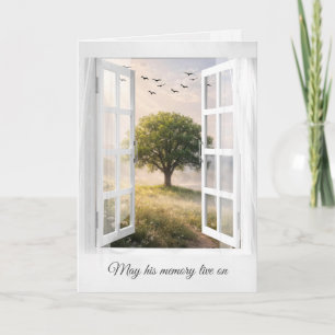 Sympathie Einsamer Baum in einem Fenster Karte