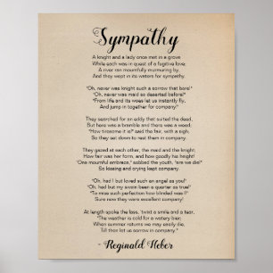 Sympathie-Gedicht von Reginald Heber Vintage Poste Poster