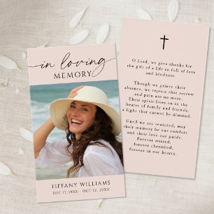 Sympathie In Loving Memory Kreuz Foto Gebetskarte