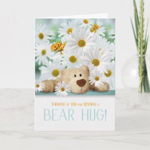 Sympathie-Teddybär-Hug und Gänseblümchen für Kinde Karte