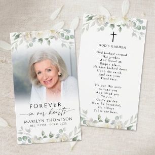 Sympathie Weiße Blumen Foto Kreuz Gedicht Gebetska