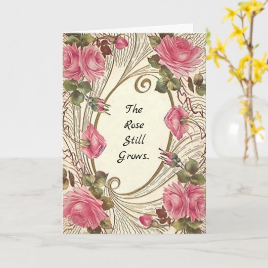 Sympathieausweis Die Rose wächst noch jenseits der Karte (Gelbe Blume)