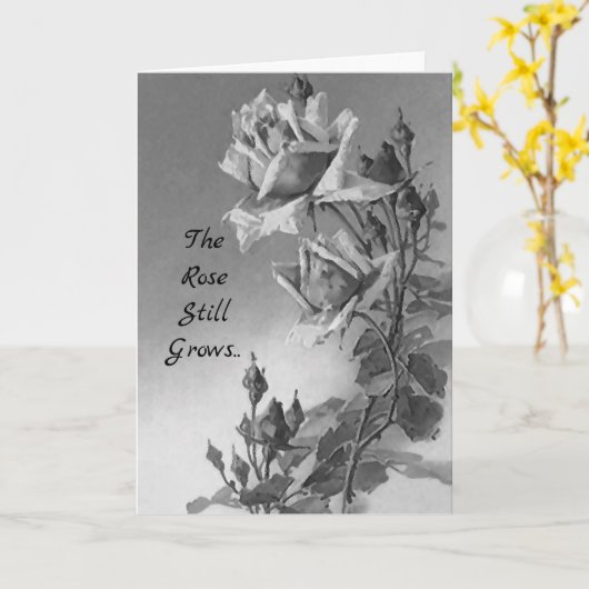 Sympathieausweis Die Rose wächst noch jenseits der Karte (Gelbe Blume)