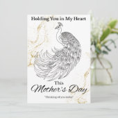 Sympathiekarte für den Muttertag - Pfau (Stehend Vorderseite)