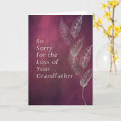 Sympathiekarte für Großvater in Cranberry Karte (Gelbe Blume)