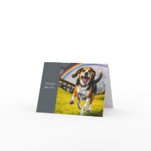 Sympathiekarte für Hunde und Regenbogen
