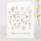 Sympathiekarte für immer in unserem Herzen Trauer  Karte (Gelbe Blume)