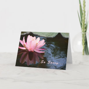 Sympathiekarte für Schwester mit rosa Wasserlilie Karte