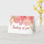 Sympathiekarte für Wasserfarben Rosa und Rote Flor Karte (Gelbe Blume)