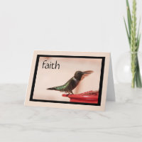 Sympathiekarte: Hummingbird mit Vers auf der Glaub