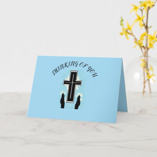 Sympathiekarte: katholisches Kreuz Karte (Gelbe Blume)