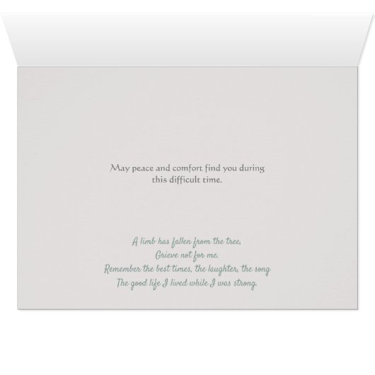 Sympathiekarte mit einem gekümmert (Innenansicht Horizontal (Unten))