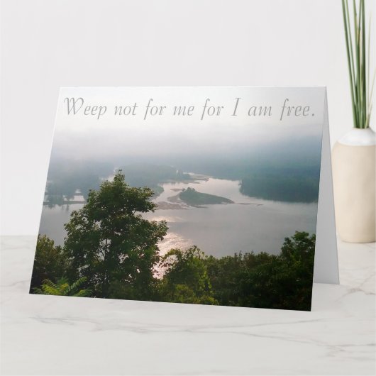 Sympathiekarte, nicht weinen für mich karte (Vorderseite)