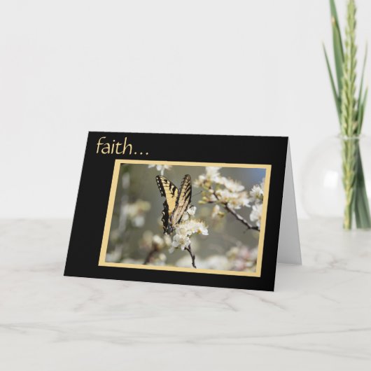 Sympathiekarte: Schmetterling und Vers über den Gl Karte (Vorderseite)