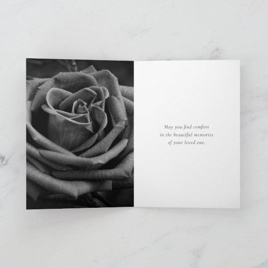 Sympathiekarte Schwarz/Weiß Rose Karte (Innenseite)