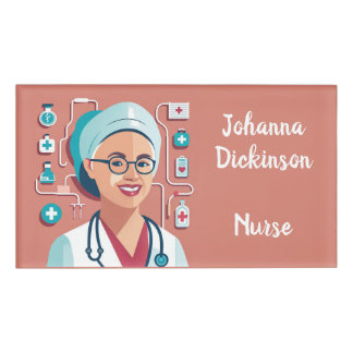 sympathisches Design für Krankenschwestern Namenschild