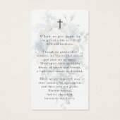 Sympathy Blue Floral Photo Cross Prayer Card (Rückseite)