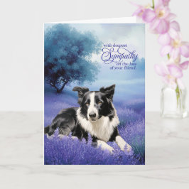 Sympathy Border Collie Dog Lavender Meadow Karte