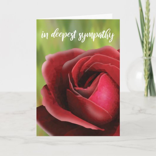 Sympathy Card: Deep Red Rose Customizeable Karte (Vorderseite)
