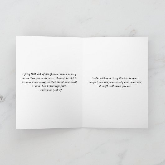 Sympathy Card Eichenbaum Karte (Innenseite)