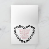 SYMPATHY CARD FOR LOSS OF PET - PAW-PRINTS/HEART KARTE (Innenseite)