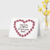 SYMPATHY CARD FOR LOSS OF PET - PAW-PRINTS/HEART KARTE (Gelbe Blume)