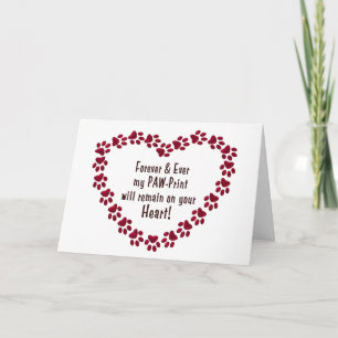 SYMPATHY CARD FOR LOSS OF PET - PAW-PRINTS/HEART KARTE