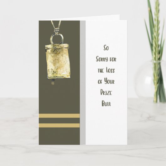 Sympathy Card for Pet Prize Bull Karte (Vorderseite)