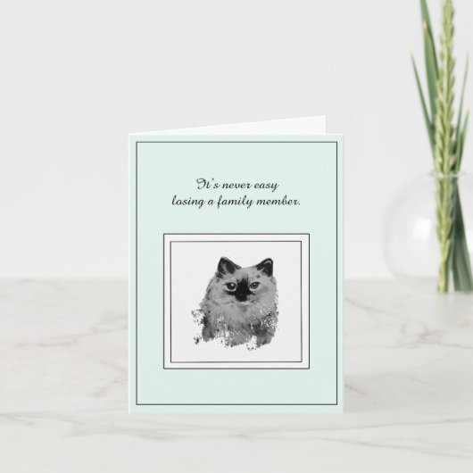 Sympathy Card für den Verlust einer Ragdoll Katze Karte (Vorderseite)