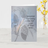 Sympathy Card für Ehefrau mit Illustrierten Blätte Karte (Gelbe Blume)