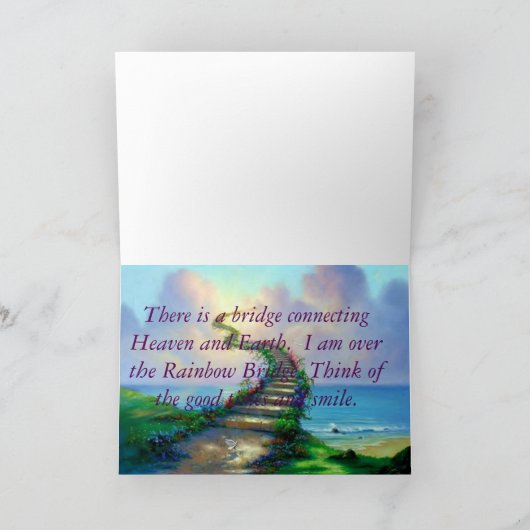 Sympathy Card für verstorbene Hunde. Karte (Innenseite)