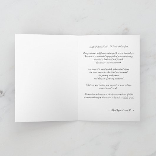 "SYMPATHY CARD & Gedicht" Karte (Innenseite)