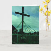 Sympathy Card Polnisches Kreuz "mit Beileid" Karte (Gelbe Blume)