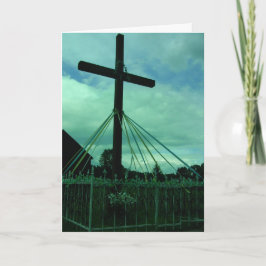 Sympathy Card Polnisches Kreuz "mit Beileid" Karte