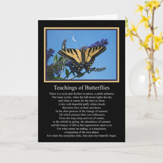 Sympathy Card Schmetterlingstranssition Metaphysis Karte (Gelbe Blume)